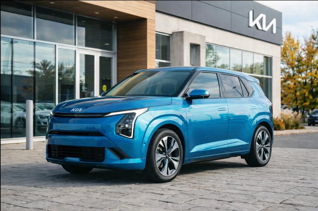 Kia EV3 VUS électrique 2026 devant concessionnaire